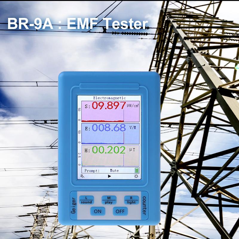 BR-9A elektromagnetisk strålingsdetektor Høy nøyaktighet Profesjonell semifunksjonell type elektromagnetisk strålingstester