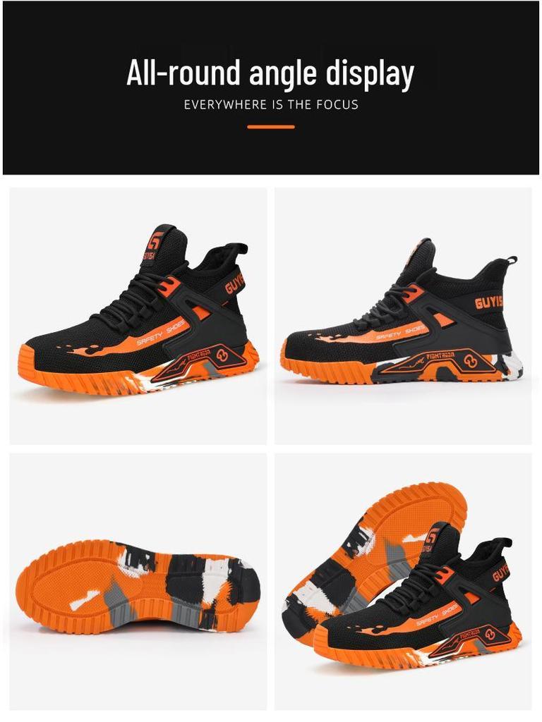 Men's Steel Toe Safety Shoes: Anti-Smash, Anti-Puncture, Wear-Resistant, All-Season Work Protection