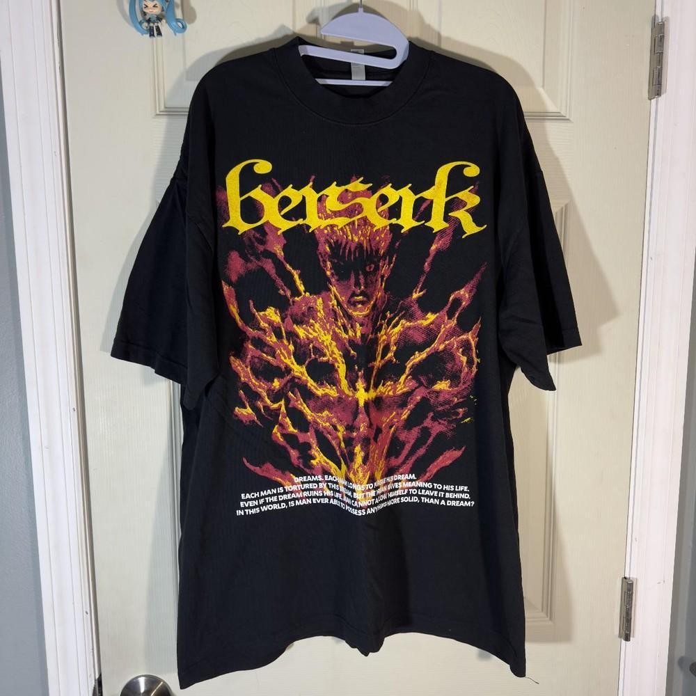 

Berserk Graphic Black Short Sleeve Cotton Tshirt Reprint For Men Women KH6628 Unisex T-Shirt XXL