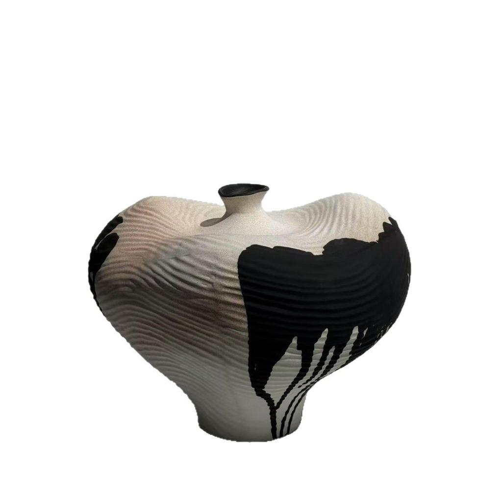 Ceramic Vase Irregular Ink Flow Flower Vase Handmade Porcelain Pot Ceramic Handicrafts Flowerpot Home Decoration Accessories