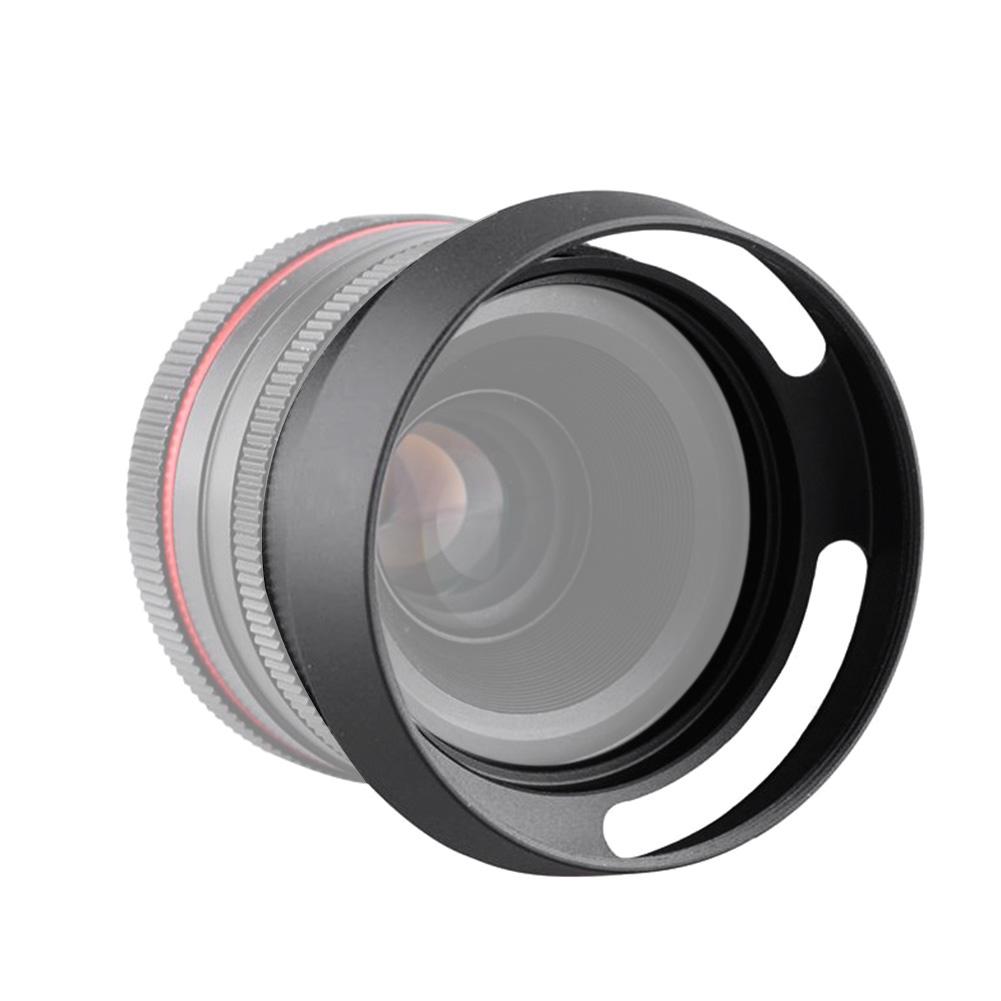 Universal Aluminium Alloy Hollow Camera Lens Hood Sunshade Cover Protector