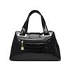 Glossy Crocodile Texture Handbag with Square Buckle Design for Women Daily Office Use Chic Elegant Style