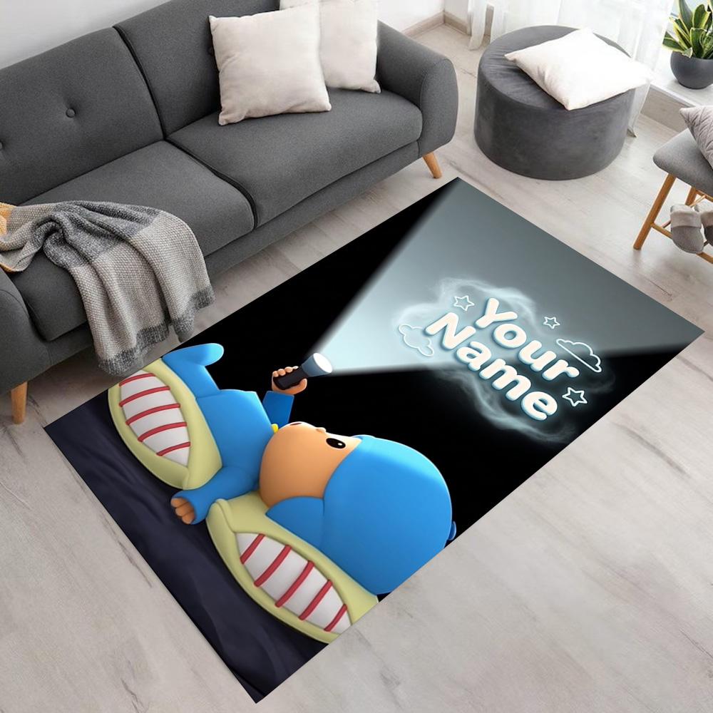 Pocoyo Personalized Text Floor Rug Office Rug Suitable for Kitchen Playrooms Game Room Foyer Antislip Carpet Decorate Offices