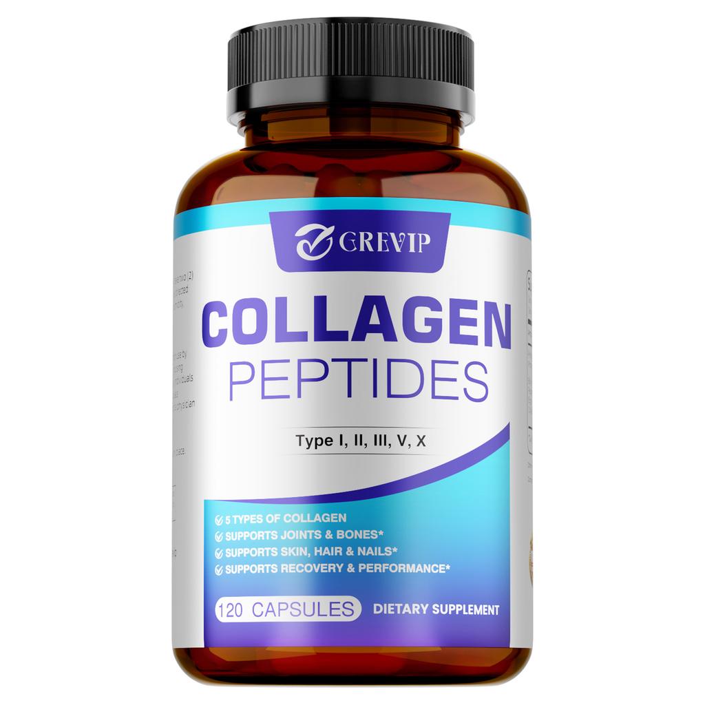 Premium Collagen Capsules, Various Types of Hydrolyzed Collagen Supplements, for Skin Care and Joint Health.