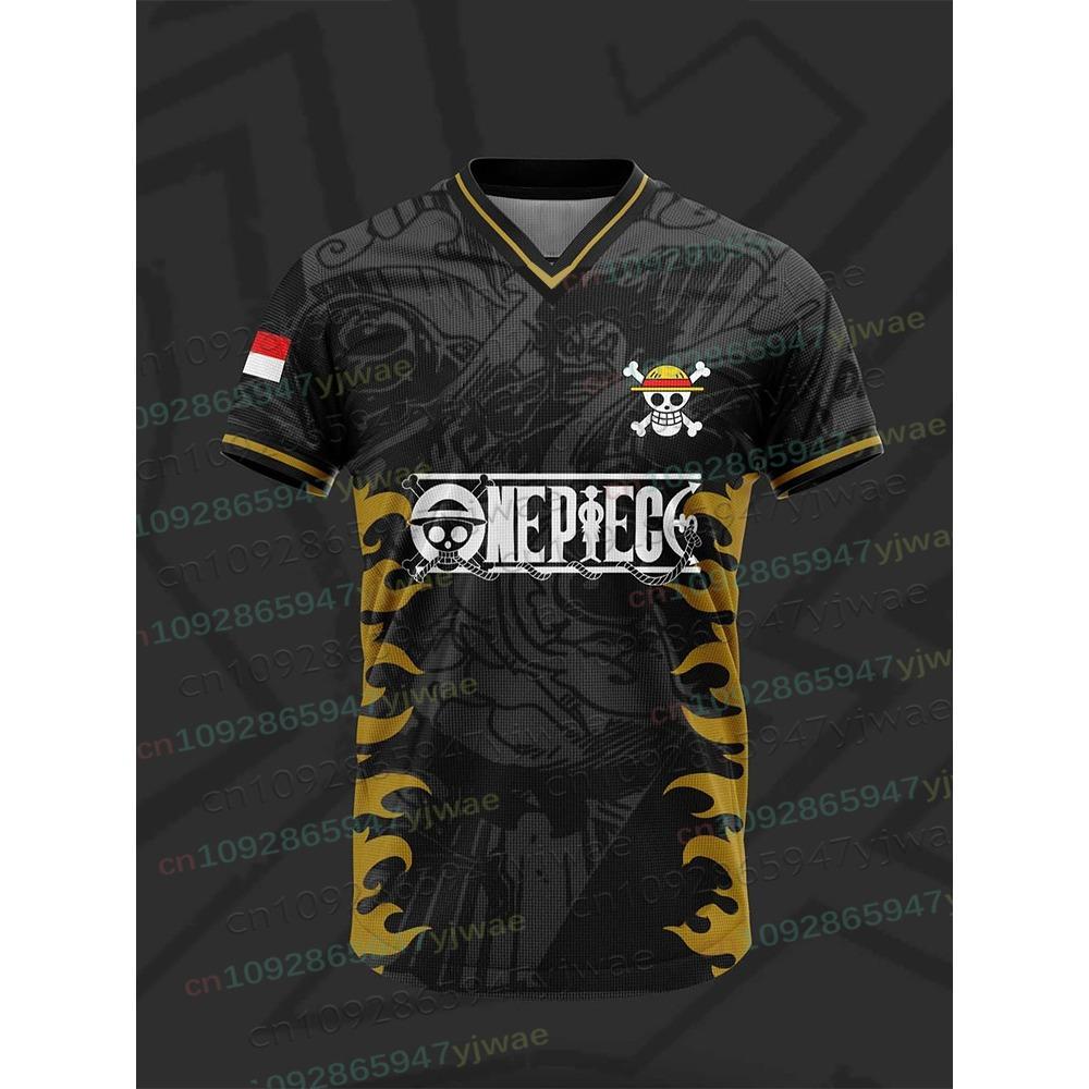

2026 One Piece Anime Luffy Gear 5 3D Print Football Jersey For Men Tshirt Summer Sports Short Sleeve Casual Cosplay Men s Tees S