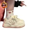Campus wind velvet love little white shoes women's winter thickened warm two cotton shoes student versatile sports board shoes