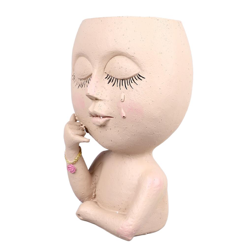 Resin Flower Pots for Home, Unique Flower Pot for Indoor and Outdoor Plants, with Drainage Hole, Add   and Personality To Your Home