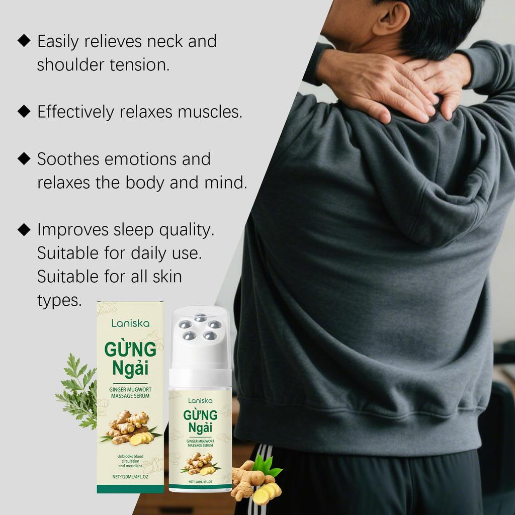 Ginger Wormwood Roller Massage Liquid, Gentle Nourish & Hydrate, Neck & Shoulder Soothing, Daily Massage Care