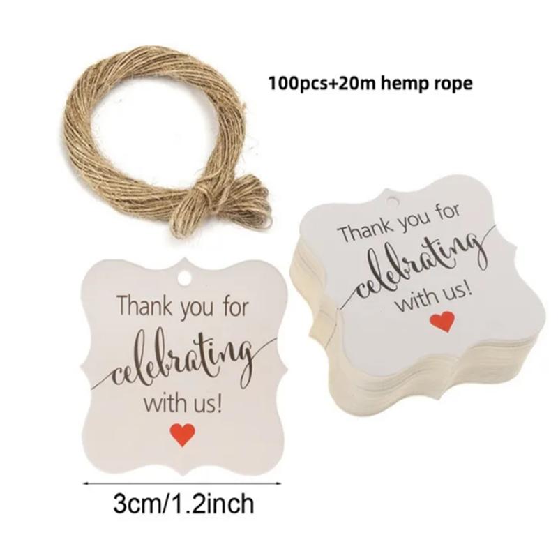 100pcs+20m hemp rope. Thank you for celebrating with us. Handmade tags, gift decorations, blank price tags