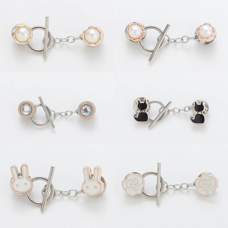 10PCS Metal Cardigan Clip Pullover Clip No Sewing Sweater Shawl Cardigan Clips Brooch Pin Safety Pins for Women Girls