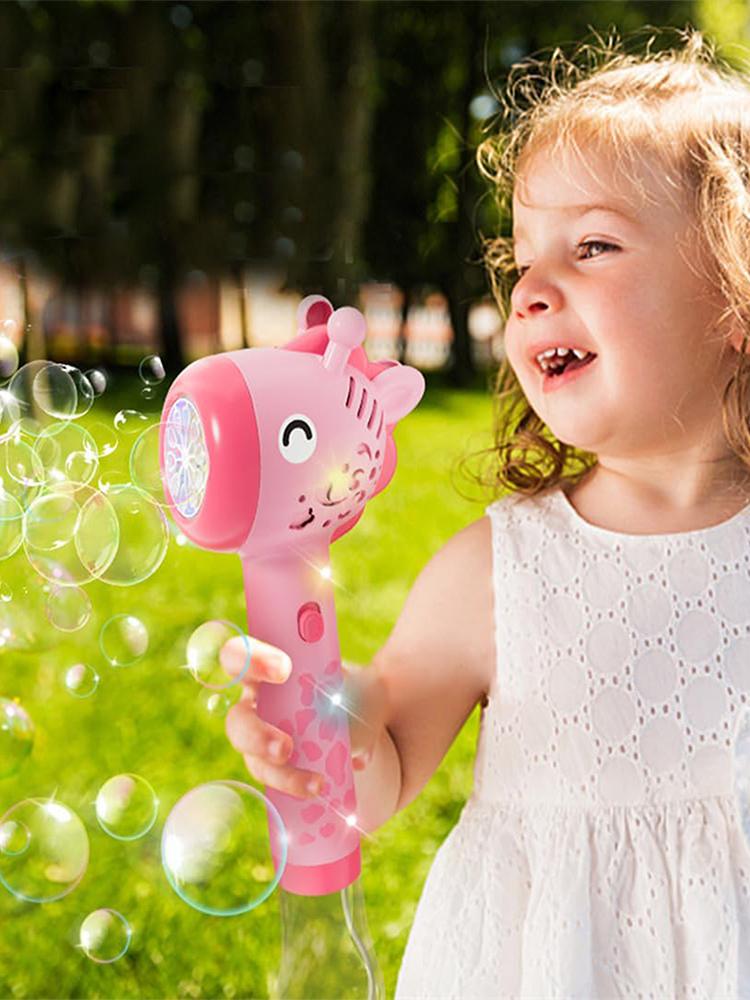 Bubble Machine for Kids Giraffee Toy Bubble Wand for Toddlers with Light Bubble Blower Toy Outdoor For Kids Party Birthday Gift