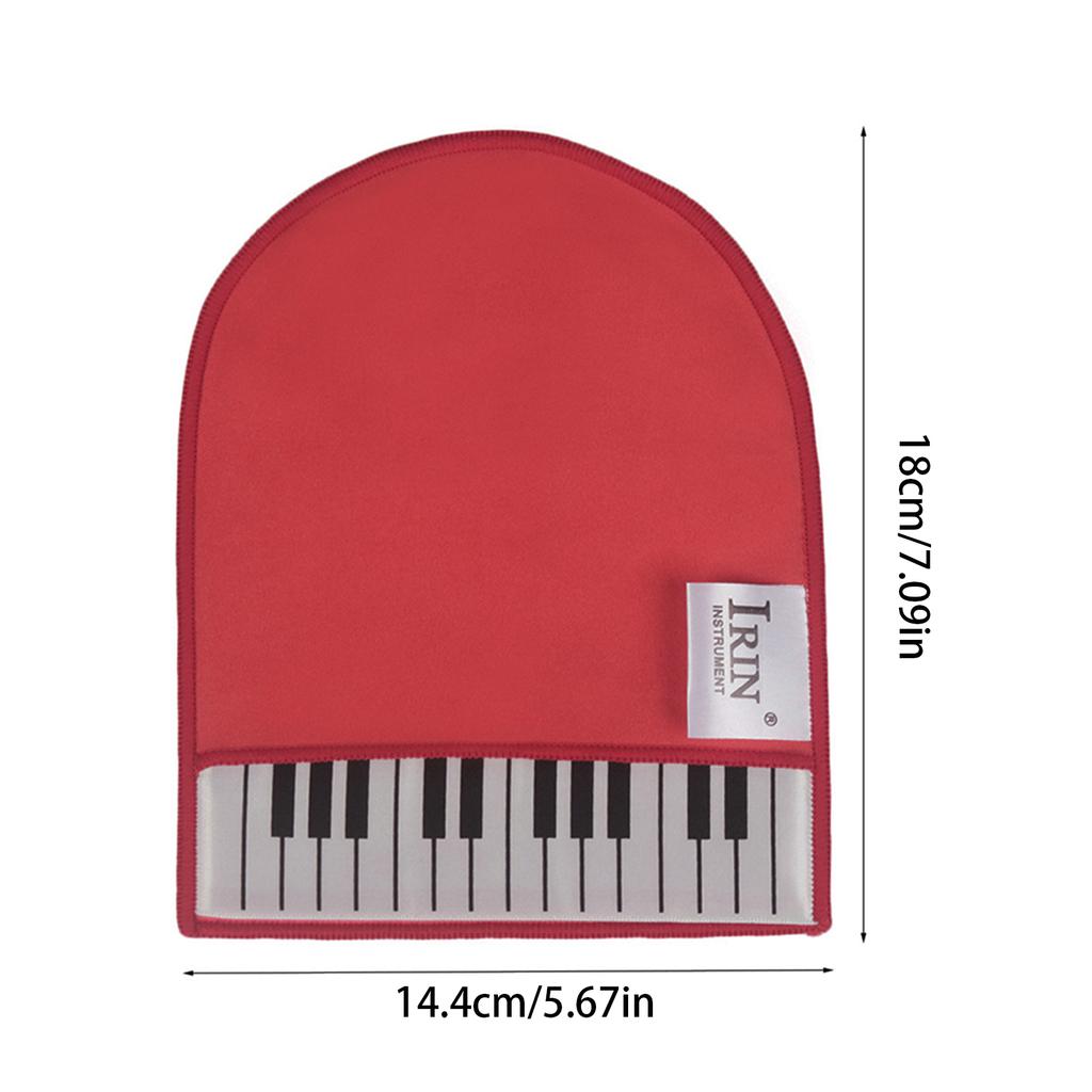 Piano Keys Clean Glove Musical Instrument Cleaning Cloth Soft Microfiber with Piano Keyboard Pattern Design Red