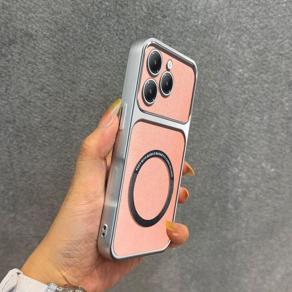 Upgraded Big Lens Protection Case for TECNO SPARK 20 Pro,infinix HOT 40 Pro Luxury Leather Casing with Magnetic Ring