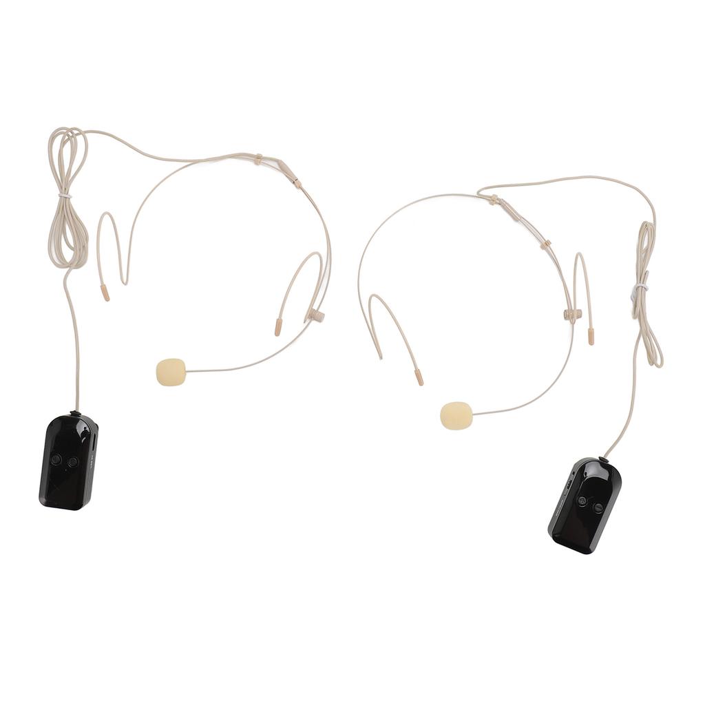 Head Mounted Wireless Microphone 2.4G Wireless 2 Transmitter and 1 Receiver Headset Mic