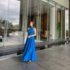 Blue beach dress women's summer new seaside vacation Thailand Bali sexy backless neck very fairy dress