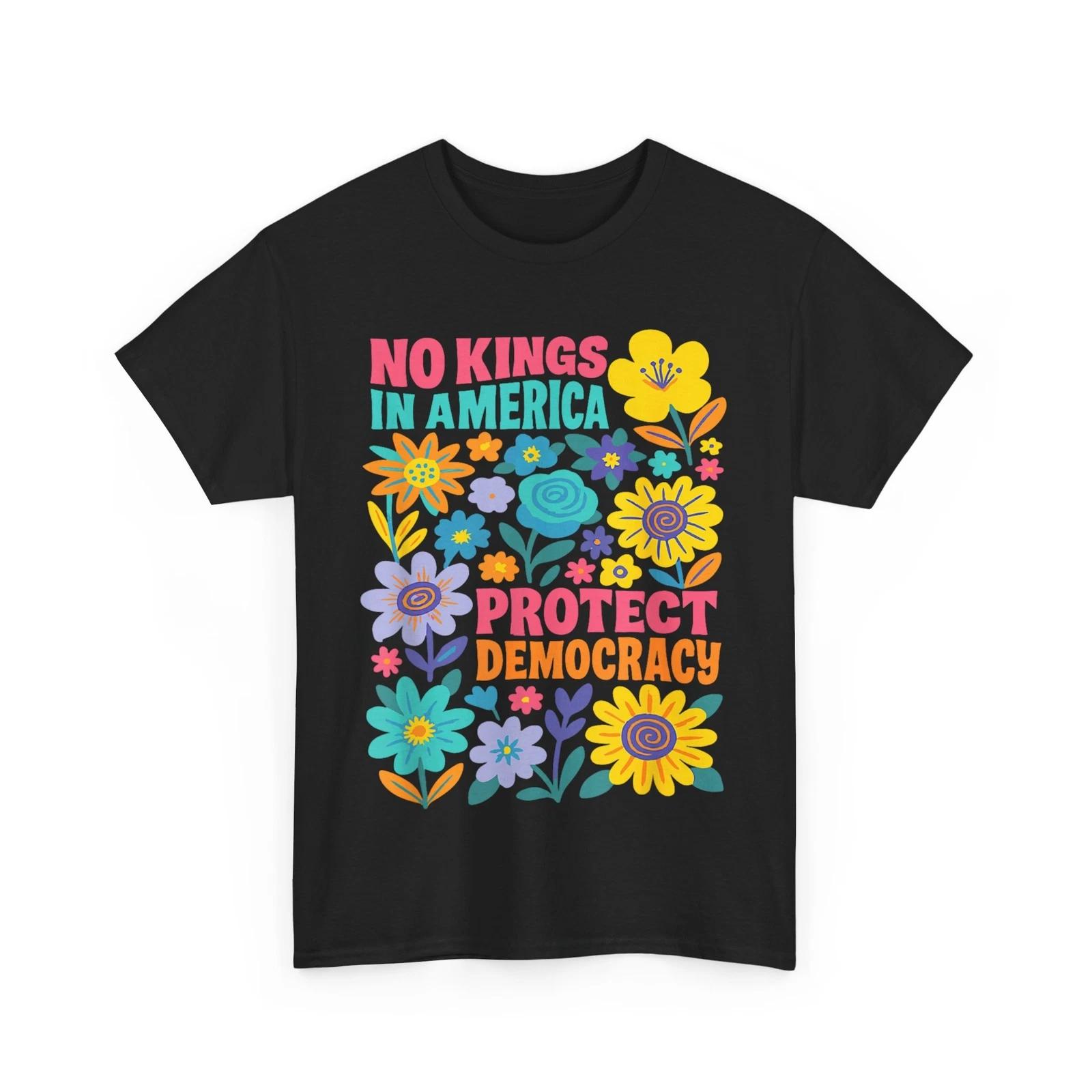 No Kings in America Protest Democraty No Kings Since 1776 T shirt L