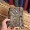 Gothic Spellbook Journal with Skull & Eye Design | 200 Page Fantasy Leather Notebook | Dark Aesthetic Grimoire with Lock, Book of Shadows
