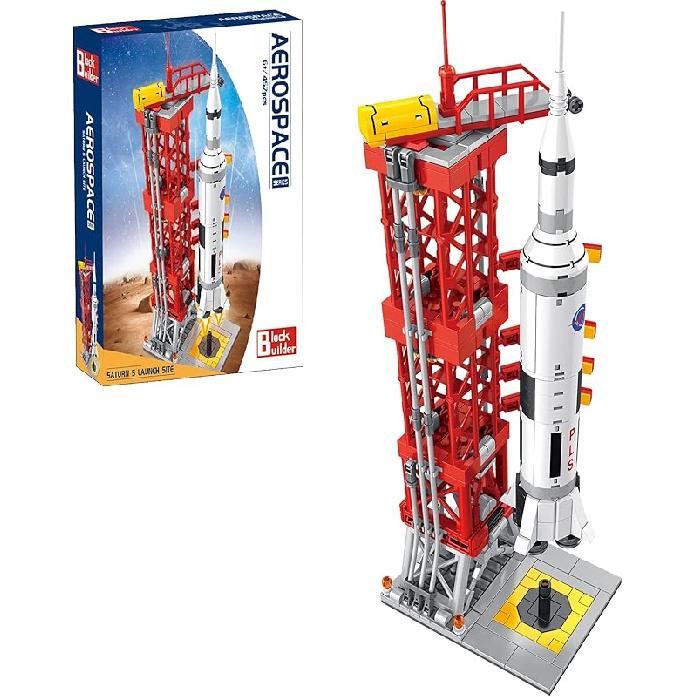 Rocket Launch Building Block Set (457 Pieces) Space Series Building Blocks for Kids and Adults Rocket