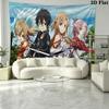 Sword Art Online Wall Tapestry Aesthetic Wall Hanging Printed Fabric Blanket Decorative Tapestries for Bedroom Living Room Home Decor