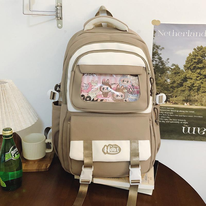 School bag, high value, fresh, cute and transparent, early high school students, light commuting, fashionable and versatile