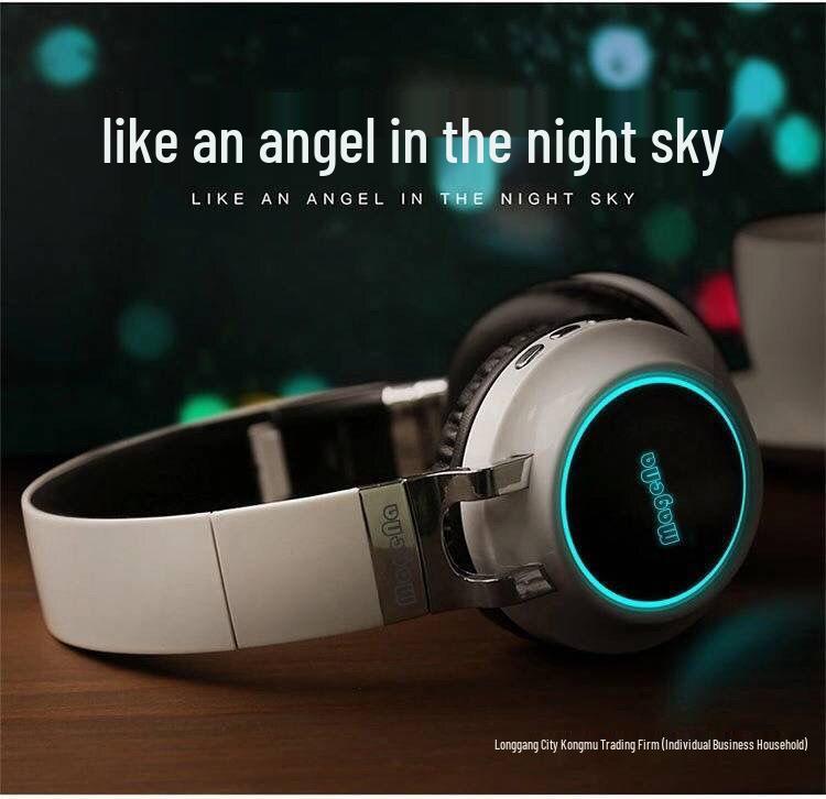 Luminous Over-Ear Wireless Bluetooth Headphones with Heavy Bass for Mobile, Computer, Sports, Music, and Gaming.