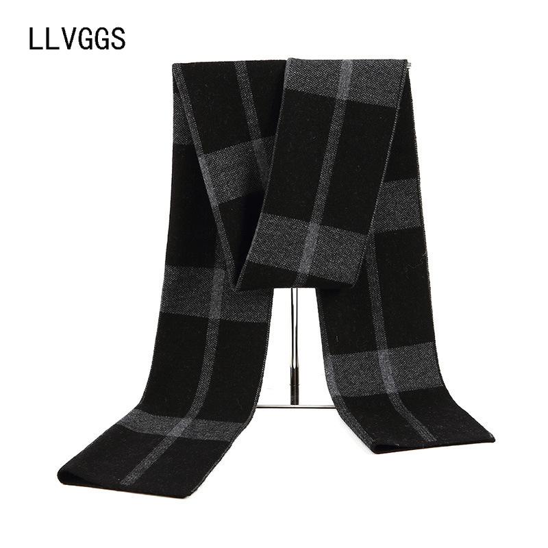 Full Wool Men's Scarf Casual Business Fashion Simple Warm Travel Autumn and Winter Middle-aged 2025