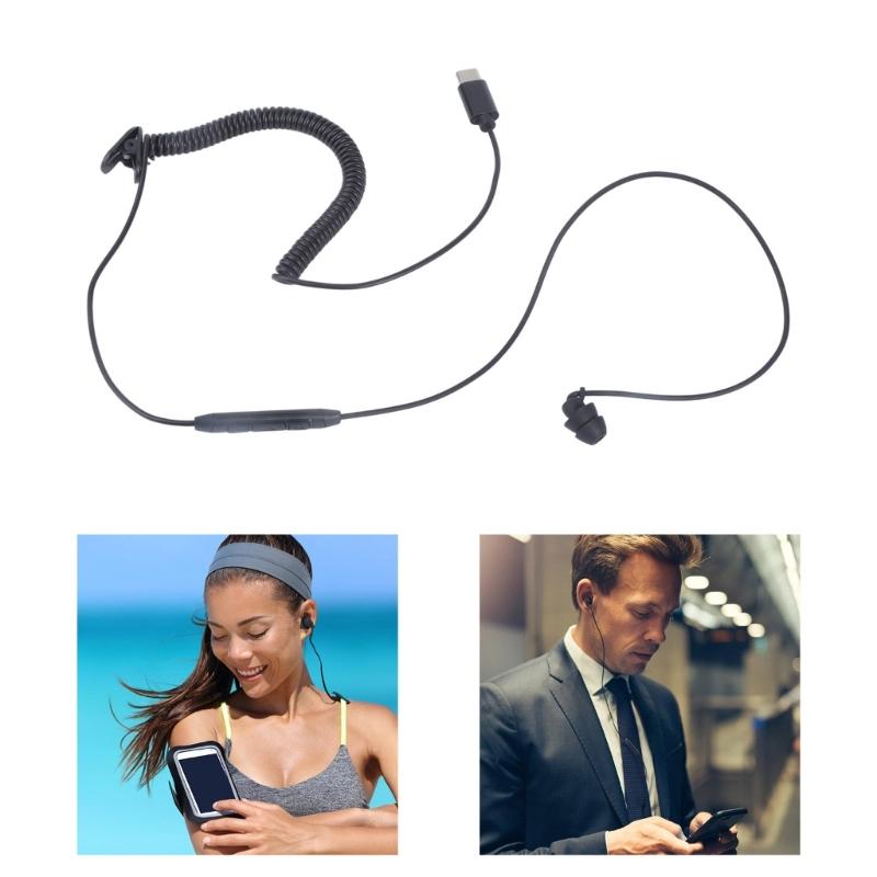 USB C Seitlicher Kopfhörer Verstellbares Kabel Einfache Kommunikation Geräuschreduzierendes Mikrofon Ergonomisch Für Telefon Tablet Laptop