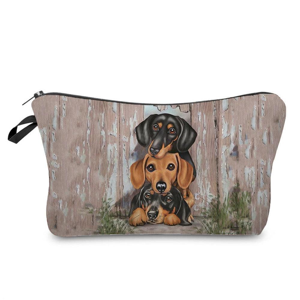 Women Dog Print Cosmetic Bag Toiletries Organize Travel Storage Case 6357 CLE