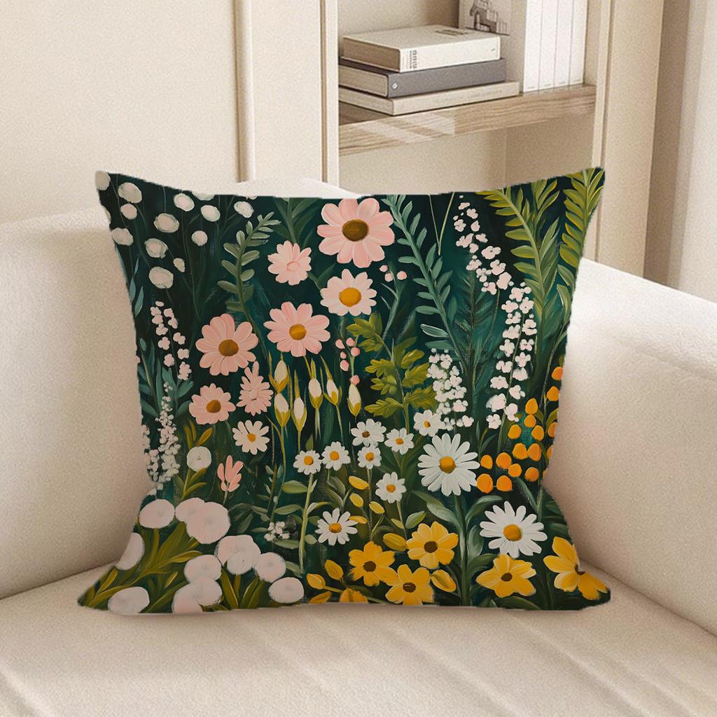 Floral Pillowcases: A Garden Of Colorssuitable For Sofa Car Bedroom Decorative Cushion Cover Pillow Cover