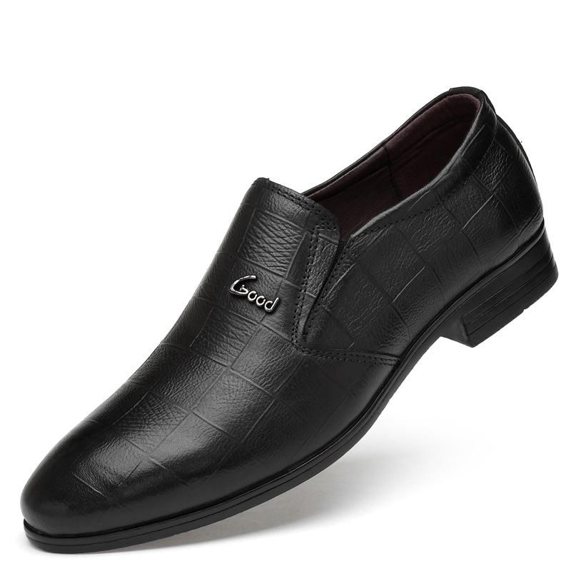 Four Seasons Men s Genuine Leather Pointed Toe Loafers - Business Formal & Casual Versatile Shoes 43