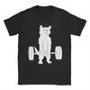 Cat Deadlift Powerlifting T Shirt Summer Pure Cotton TShirts For Men Harajuku Casual Tee Shirt ShortSleeved Y2K Funny Tops