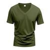 T-shirt Homme Style Américain Col en V Séchage Rapide Respirant Décontracté Sport Manches Courtes Homme