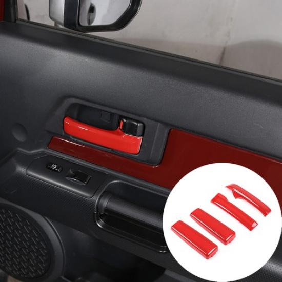 ABS Red Inner Door Handle Frame Cover Trim for Toyota FJ Curiser 07-21