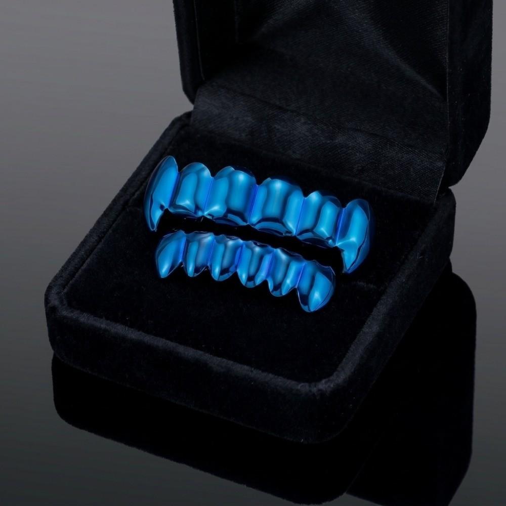 Anti Slip Teeth Grillz Top Bottom Set Glossy Finish Teeth Jewelry Fashion Teeth Grillz Caps Events