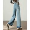 TERRE BLEUE Women's High-Waisted Loose Fit Jeans