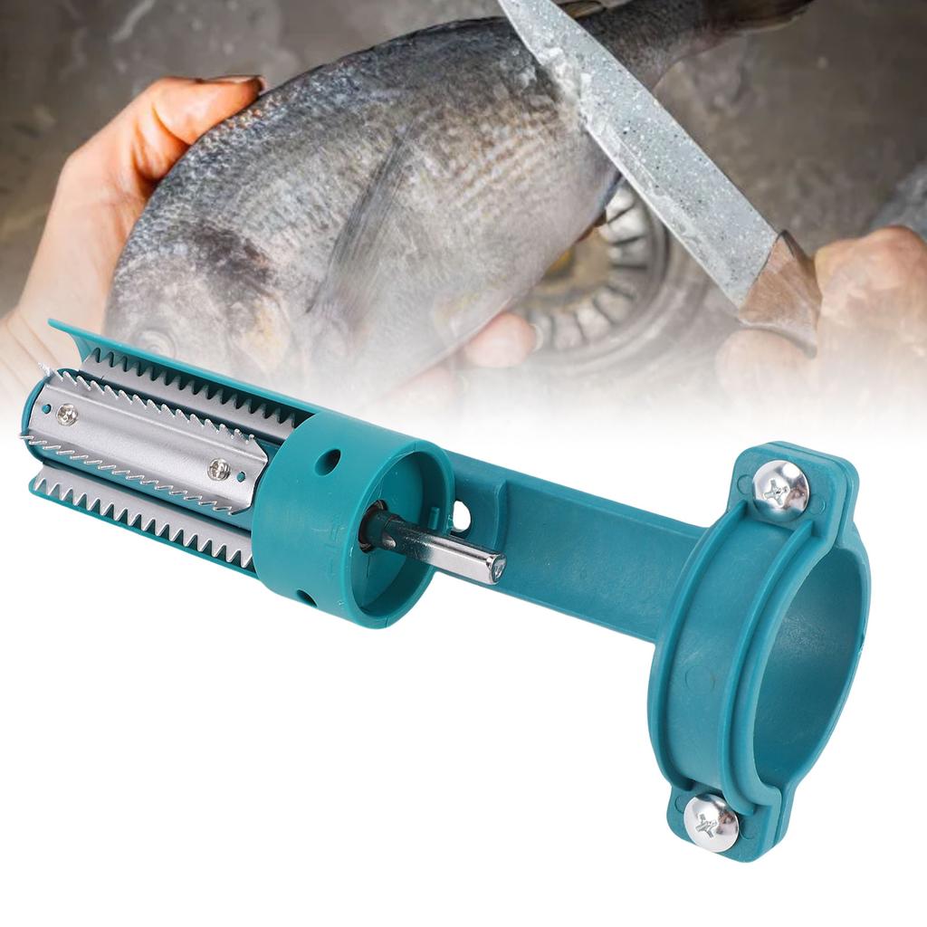 Fisch Bohrmaschinenaufsatz 6 Reihen Gezahnte Zähne Verdickter Edelstahl Klemme Fischschuppenentferner