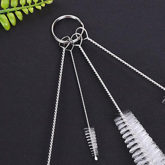 Cleaning Brush Extended Reach Deep Clean Tall Glasses Bottles Straws Cleaning Scrubber Multiple Sizes Flexible Metal Stem Drinking Container Cleaner