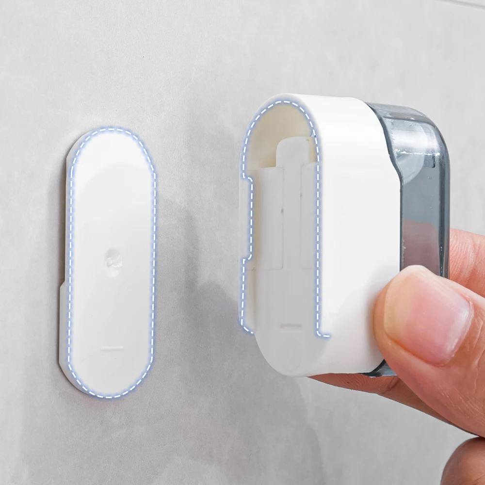 1-5Pcs Toothbrush Holders With Cover Punch-free Wall-mounted Toothbrush Holders Self-adhesive Dust-free Bathroom Storage Racks