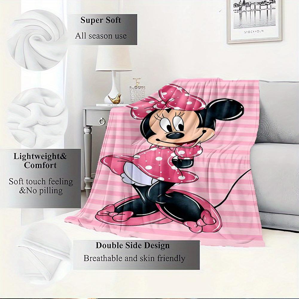 1pc Flannel Minnie Mouse Pink Polka Dot Bedding Throw Blanket Sofa