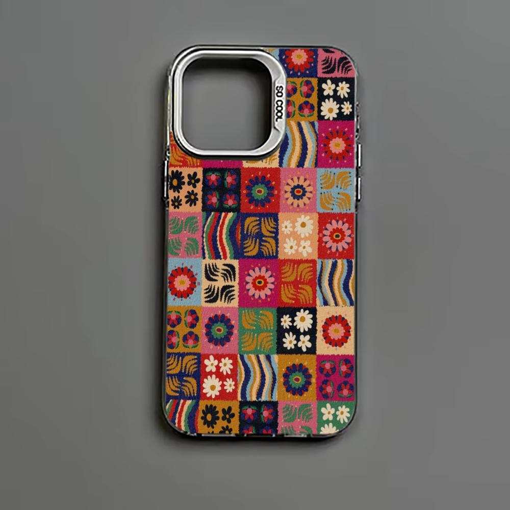 Retro Checkered Printed Phone Case Suitable for iPhone 17 16 15 14 13 12 11 Pro/Max/Plus Anti Drop and Shockproof Back Cover