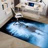 Charming White Horse Chair Mat Office Carpet, Oversized Rug for Home Decor, Sofa Mat, Desk Protector