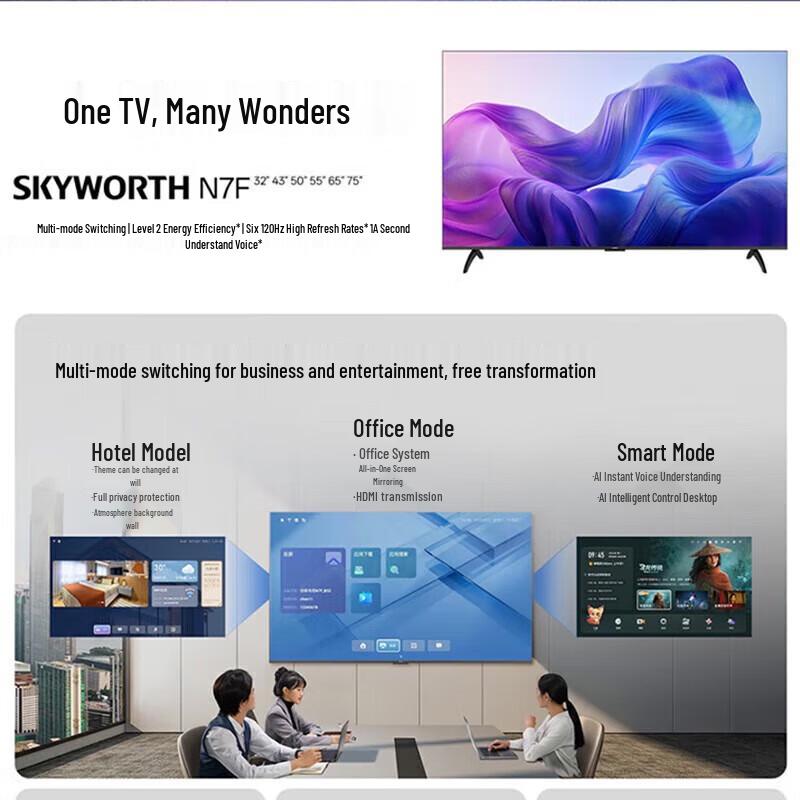 Skyworth 65N7F 65-inch 4K Smart TV CN plug (adapter included)