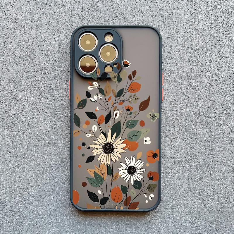 Winter Branches Leaves Flowers Phone Case For iPhone 16 15 14 Plus Pro Max 13 12 Mini 11 Pro Max X XS XR Shockproof Bumper Cover