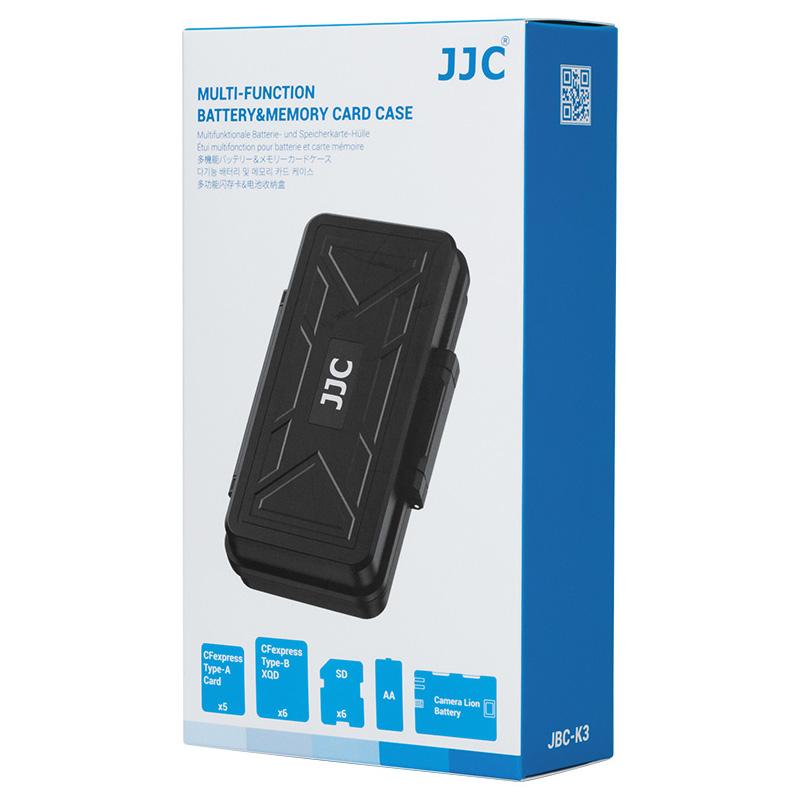 JJC Camera Battery Memory Card Storage Case for 6 SD Card 6 CFexpress Type-B/XQD 5 CFexpress Type-A Cards 3 Camera Batteries чёрный