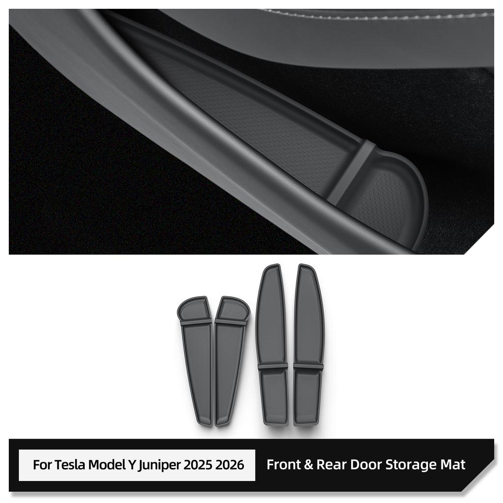 for Tesla Model Y Juniper/Launch 2025 Car Door Side Storage Pad Interior Accessories Gate Slot Anti Dirty Storage Box Tray