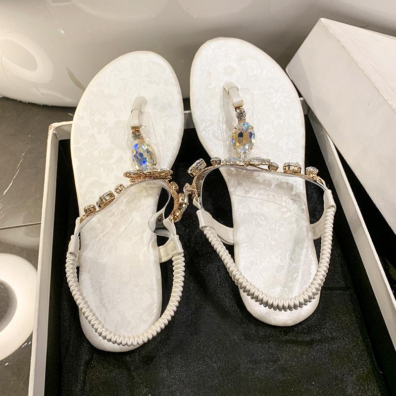 

Мода 2025 Летние плоские сандалии для женщин Ремешок с пряжкой Женские сандалии Повседневная обувь для пляжной вечеринки для женщин Уличная легкая женская обувь 43 белый