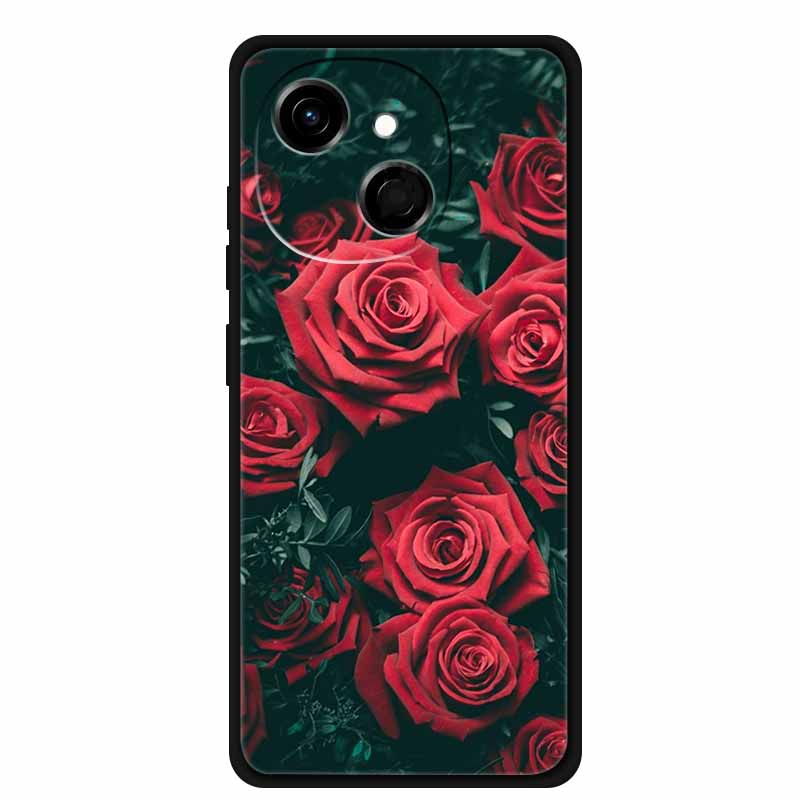 For Tecno Spark 40C Case Soft Black TPU Silicone Back Shockproof Cover for Tecno Spark40C 40 C Case Pop 10 Pro Butterfly Funda