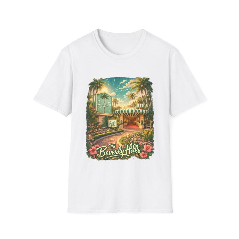 Beverly Hills Retro Motel T-Shirt Palm Trees Sunset