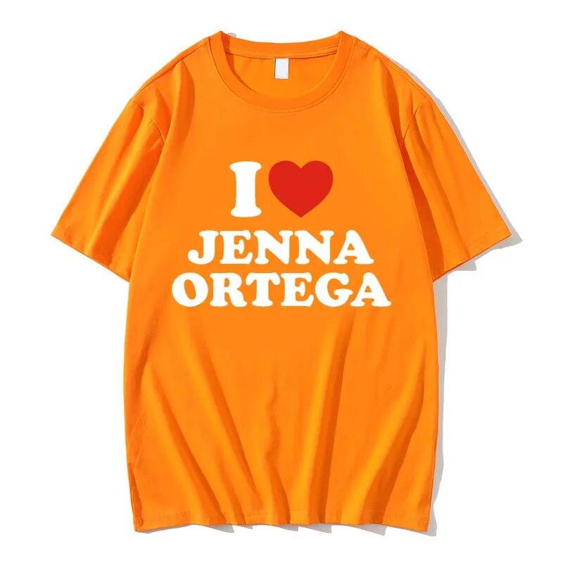 

Футболка I Love Jenna Ortega, топы, летние свободные футболки унисекс в стиле хип-хоп с короткими рукавами, унисекс, женская мода, повседневная футболка большого размера, европейский размер L
