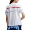 FILA Emerald Series Striped Round Neck Casual Letter Short Sleeve T-Shirt Women T-Shirts White F11W434105F-WT